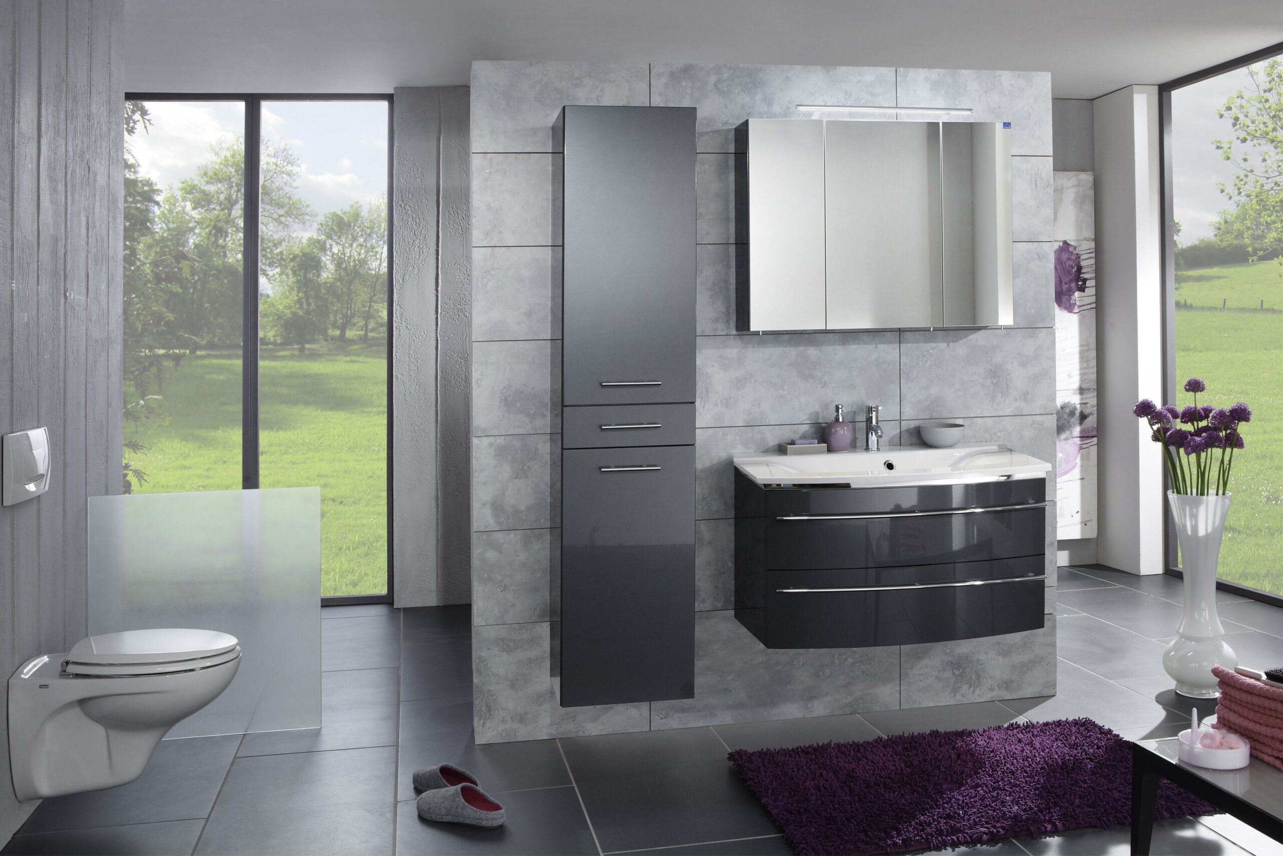 3040 Von Marlin - Badezimmer In Anthrazit &amp; Silber for Anthrazit Badezimmer