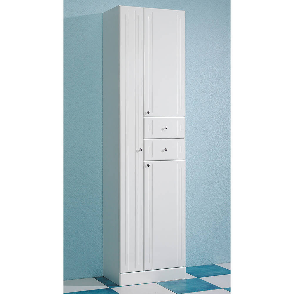 Bad Hochschrank In Weiß Mit Weiß Hochglanz Nemi-66, B/H/T: Ca. 50/188,5/33  Cm with regard to Badezimmer Hochschrank Roller