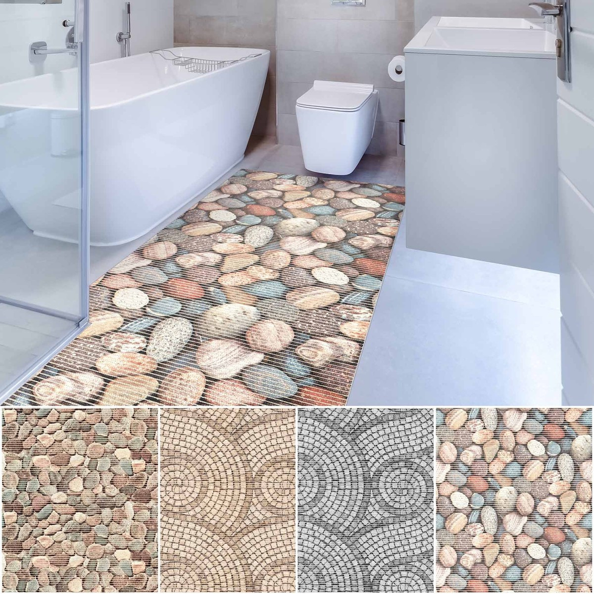 Badematte Weichschaummatte Bad Dusche Wc Vorleger Teppich Antirutsch  Badläufer regarding Läufer Badezimmer