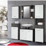Badezimmer Badmöbel Set Champ, 5-Tlg., Betongrau Front Weiß Hochglanz throughout Poco Badezimmer