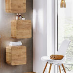 Badezimmer Hängeschrank 3Er-Set 35X35X22 Cm Fermo Gold Eiche throughout Hängeschrank Badezimmer