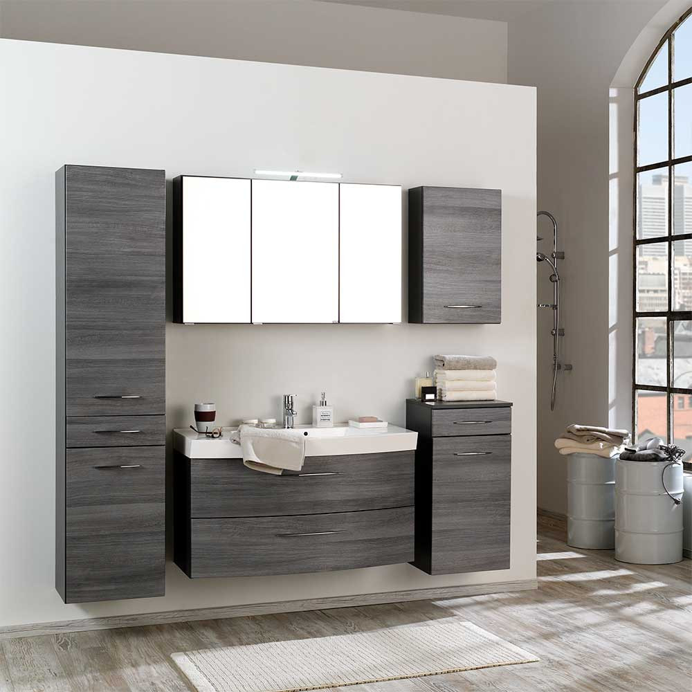 Badezimmer Komplettset Darina In Eiche Grau (Fünfteilig) with regard to Badezimmer Komplett Set