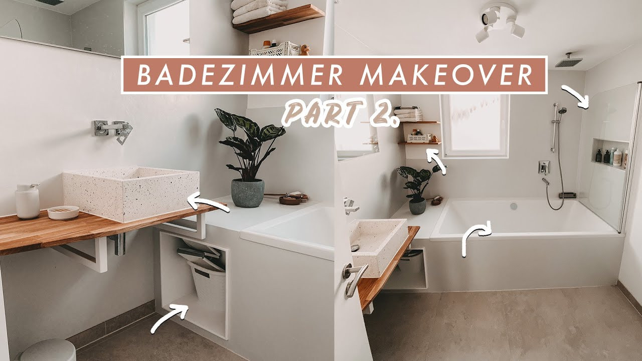 Badezimmer Makeover Part 2. | Diy Terrazzo Waschtisch + Duschwand Und Regal  Bauen | Easy Alex pertaining to Diy Badezimmer
