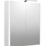 Badezimmer – Spiegelschrank Malegaon 04, Farbe: Weiß Matt – Abmessungen: 65  X 58 X 12 Cm (H X B X T) In Badezimmer Spiegelschrank Weiß