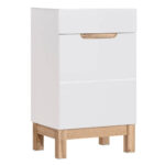 Badezimmer Waschbeckenschrank Solna 56 – In Weiss Eiche Regarding Badezimmer Unterschrank 50 Cm Breit