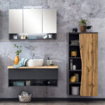 Badezimmermöbel Set Kahla 03 – 5 Teilig – In Eiche Anthrazit Within Badezimmer Schrank Set