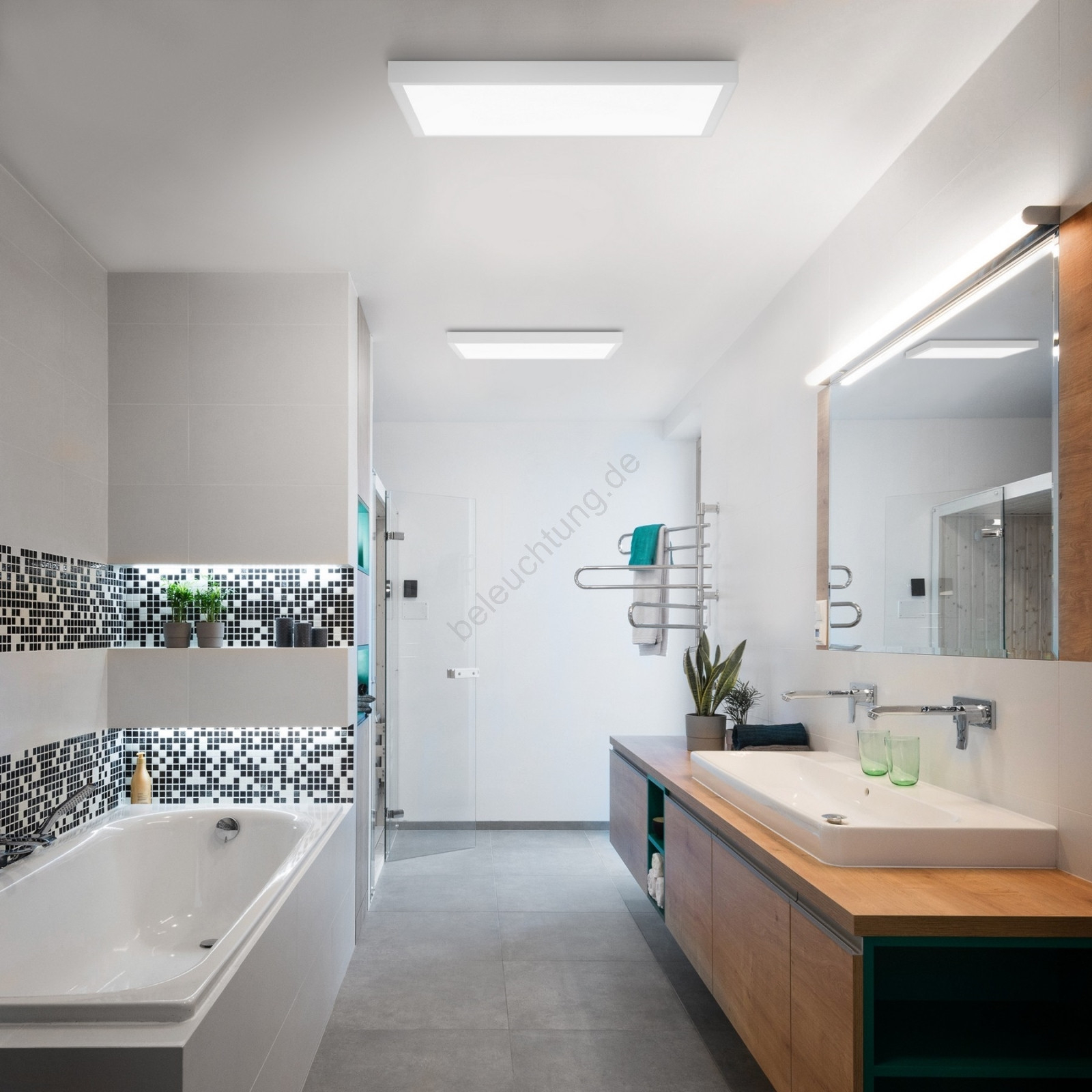 Brilagi - Led-Deckenleuchte Für Das Badezimmer Frame Led/40W/230V 60X60 Cm  Ip44 Weiß with Deckenbeleuchtung Badezimmer