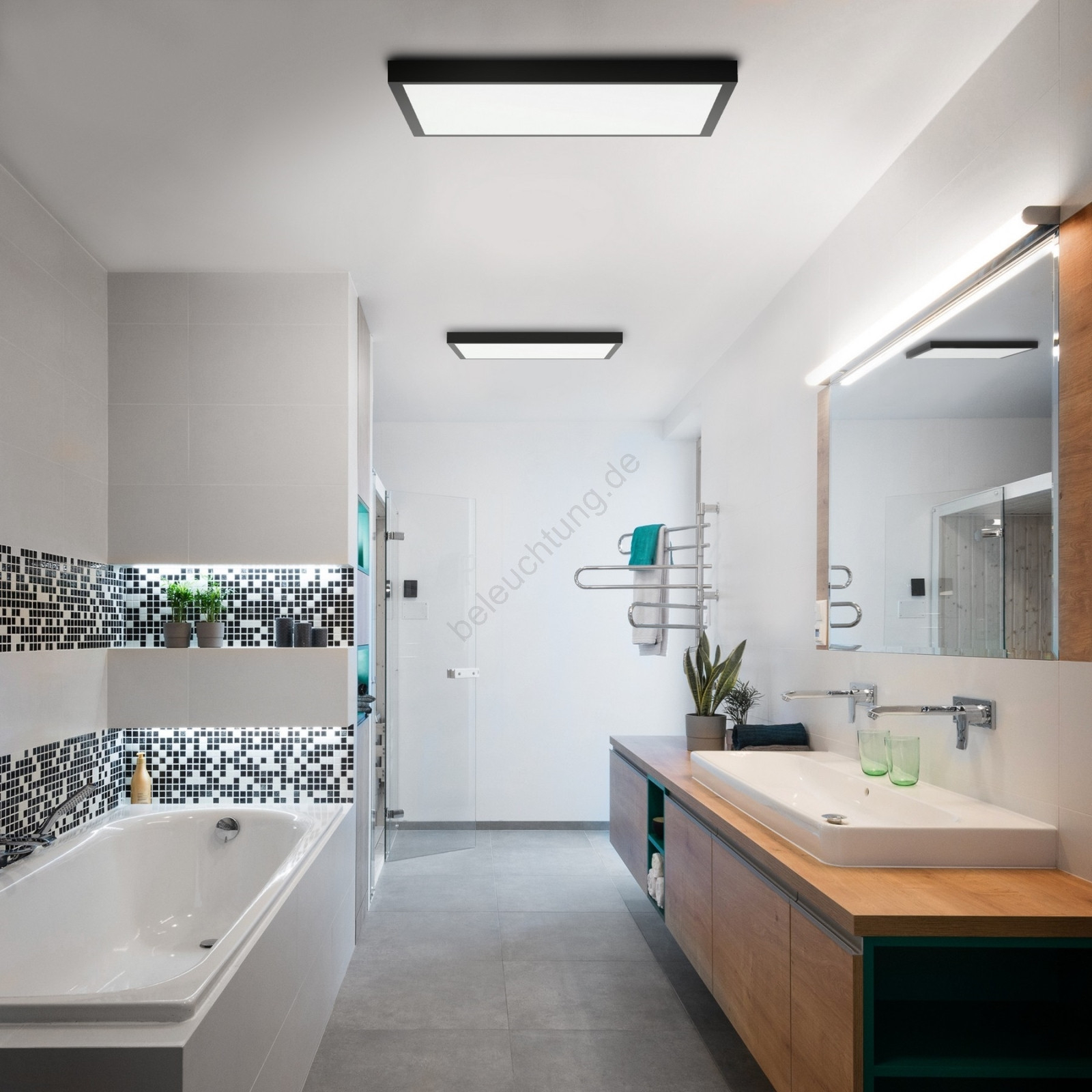 Brilagi - Led-Deckenleuchte Für Das Badezimmer Frame Led/50W/230V 60X60 Cm  Ip44 Schwarz within Beleuchtung Badezimmer