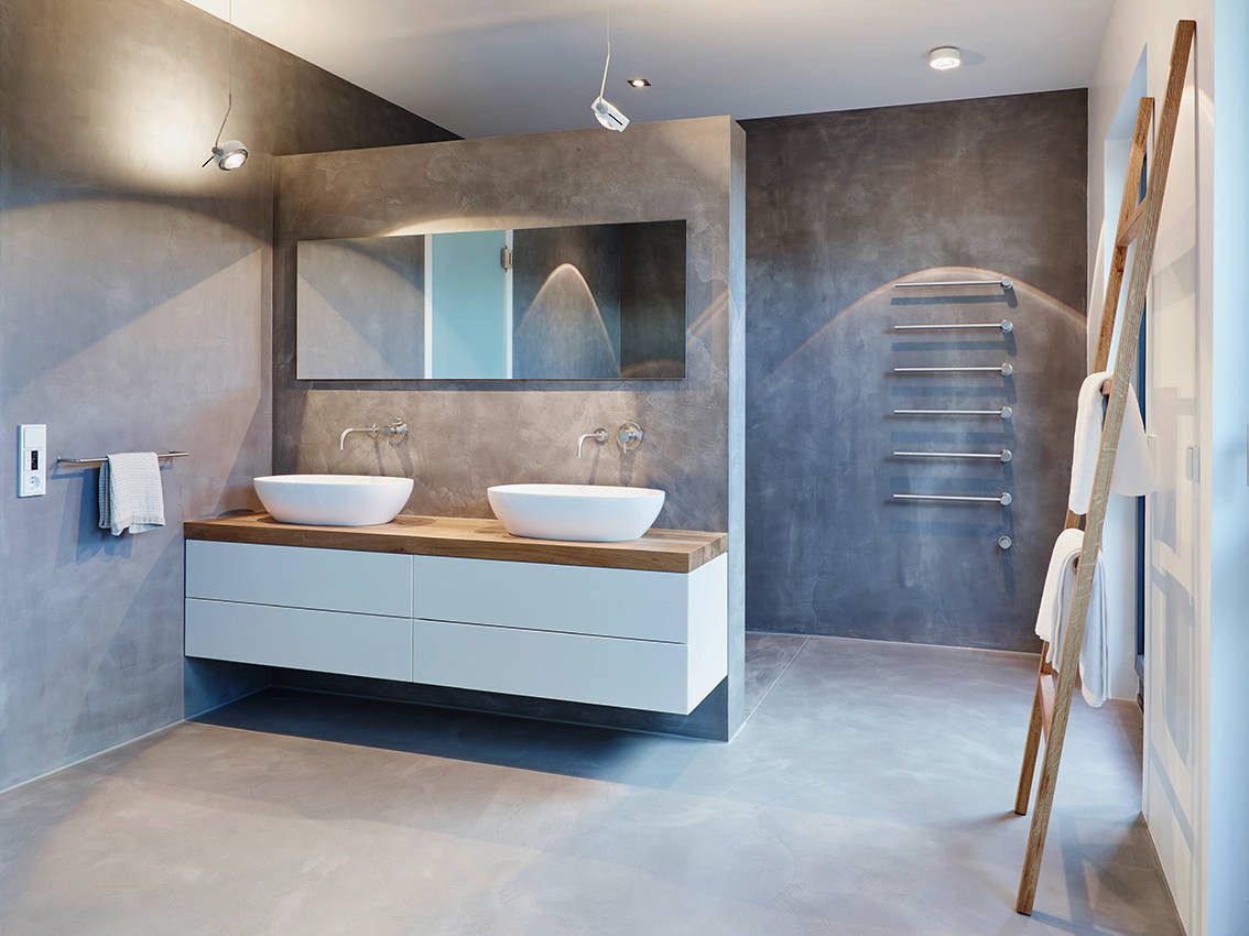 Coole Trendfarbe Im Bad: 11 Bäder In Grautönen for Farbgestaltung Badezimmer Grau