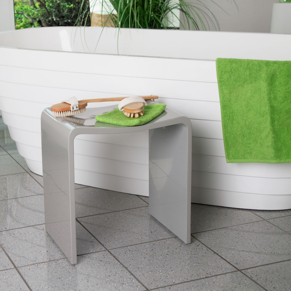Design Spa Badhocker Aus Mineralguss Modell &quot;Rom&quot; | Four &amp; More in Hocker Für Badezimmer