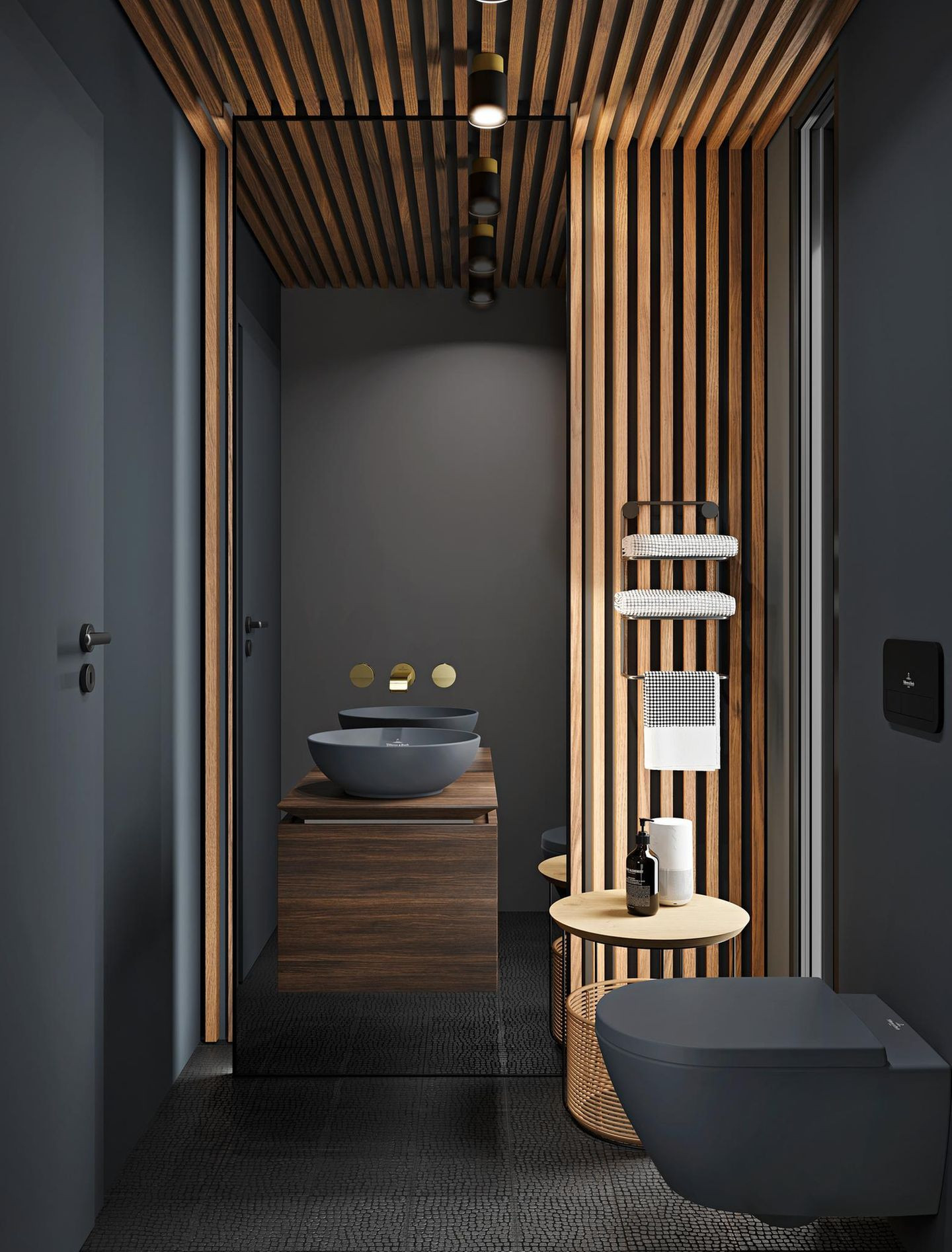Dunkle Farben Und Holz - [Schöner Wohnen] within Badezimmer Dunkel