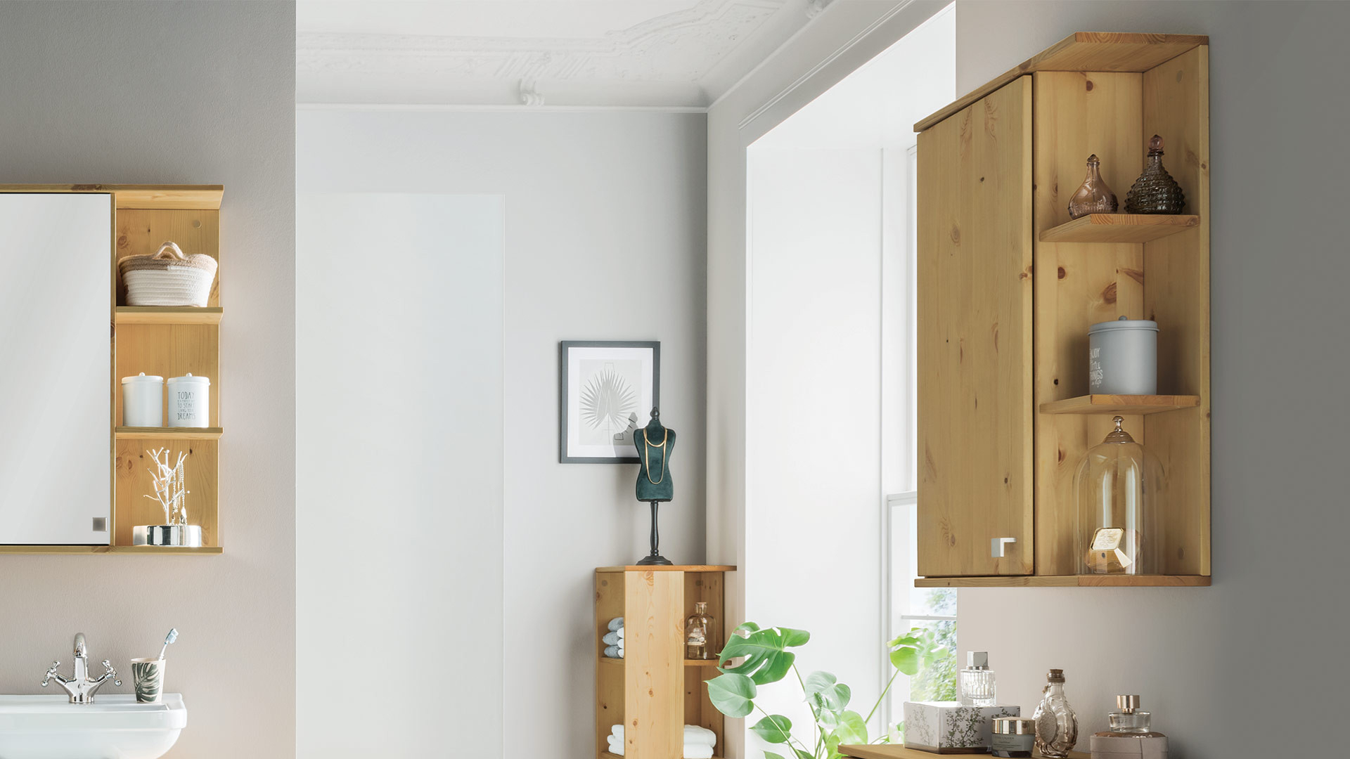 Hängeschrank &quot;Banea&quot; - Klar Gestalteter Badschrank Aus Buche Und intended for Badezimmer Hängeschrank Holz
