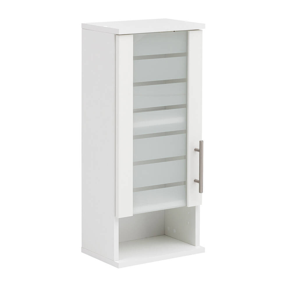 Hängeschrank Noci-80 In Weiß Mit Milchglas, B/H/T: 30,3/70,8/20,5 Cm with Badezimmer Hängeschrank Weiß