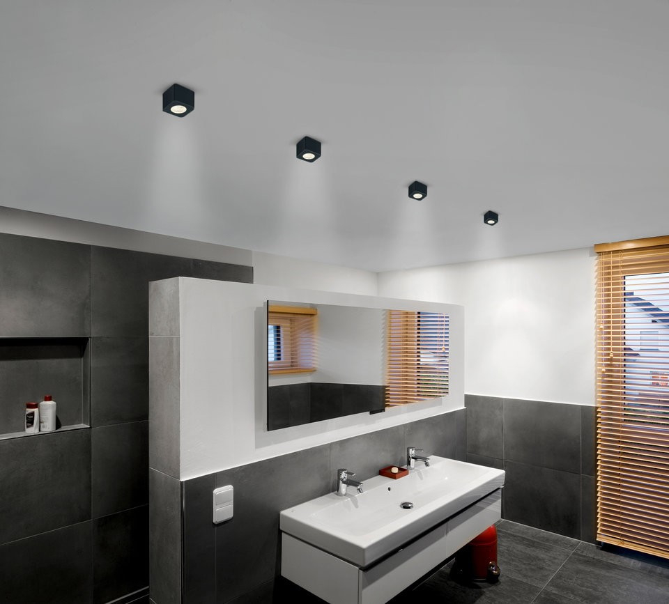 Helestra Oso Deckenleuchte Eckig In Schwarz Matt Ip44 Badezimmer- Und  Wohnraumbeleuchtung inside Moderne Badezimmer Lampen