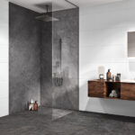 Kontrastreiche Dusche In Grau Und Weiß – [Schöner Wohnen] For Graue Fliesen Badezimmer