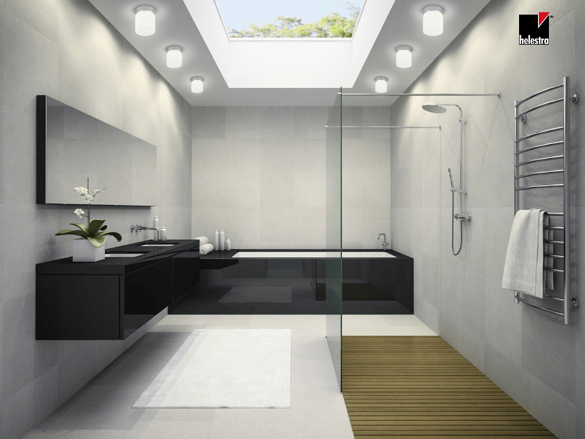 Led Bad-Deckenleuchte Keto, Eckig, Ip44, 6W 2900K 410Lm, Cri &gt;90,  Schaltbar, Stahl / Glas, Mattschwarz regarding Deckenbeleuchtung Badezimmer