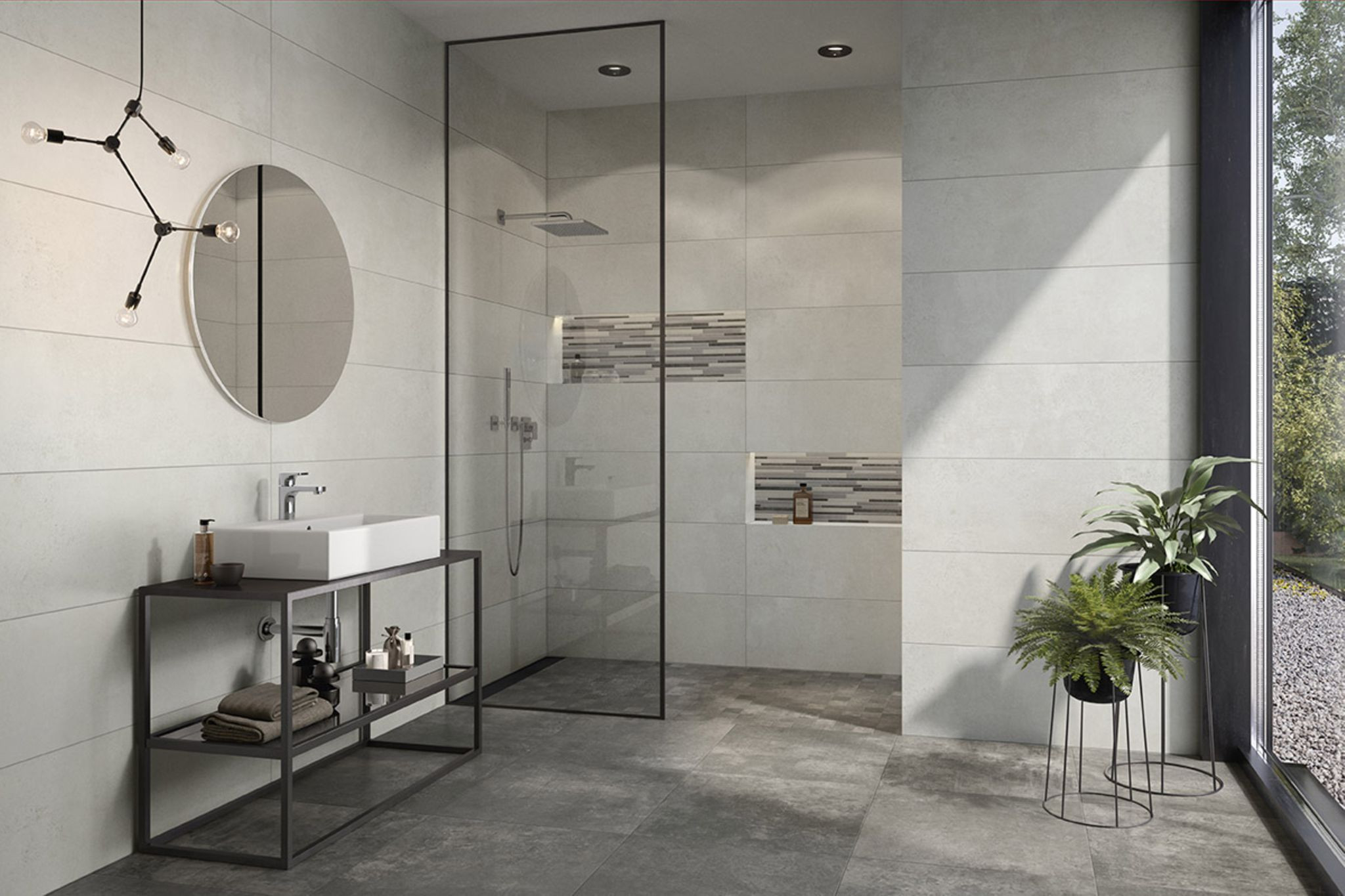 Modernes Badezimmer Mit Fliesen In Betonoptik - [Schöner Wohnen] in Fliesen Moderne Badezimmer