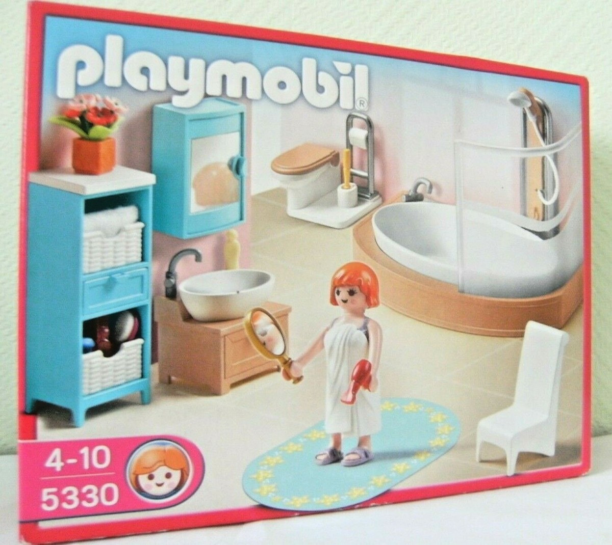 Playmobil Badezimmer 5330 Von 2009 Neu &amp; Ovp Möbel Dollhouse Puppenhaus Bad throughout Badezimmer Playmobil