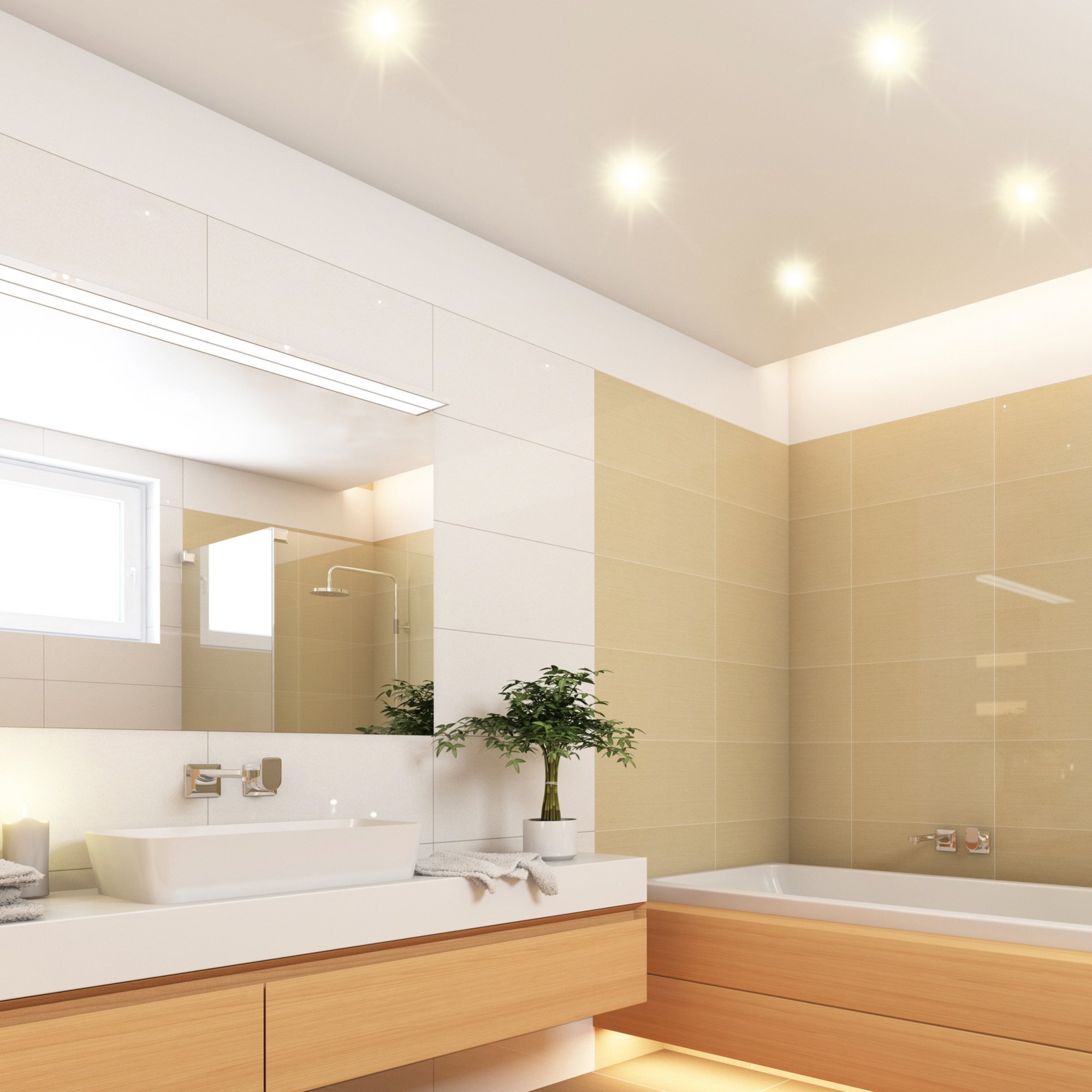 Qw-2 Led Einbauspot Für Bad &amp; Außen Ip44 Alu Quadratisch Inkl. Led intended for Deckenspots Badezimmer