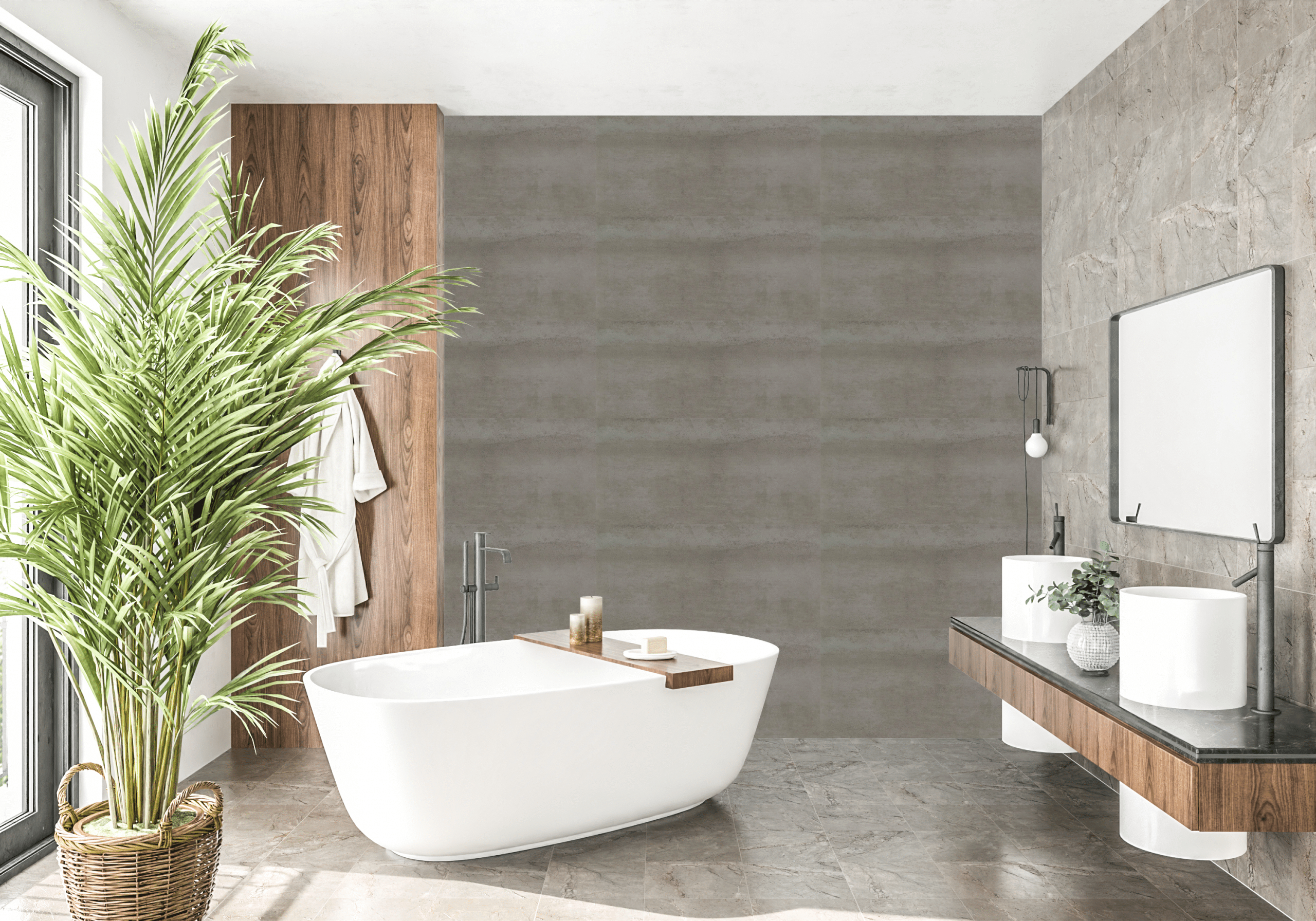 Selbstklebende Xl Fliese Spc Gebürstet Grau Medium Vinyl – 100%  Wasserabweisend – 80 X 40 Cm X 6,5 Mm – Sf11 regarding Fliesen Badezimmer