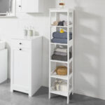 Sobuy Badregal Mit 5 Ablagen Bad-Hochschrank Standregal Küchenregal  Aufbewahrungsregal Weiß Bzr14-W intended for Badezimmer Regal Weiß Hochglanz