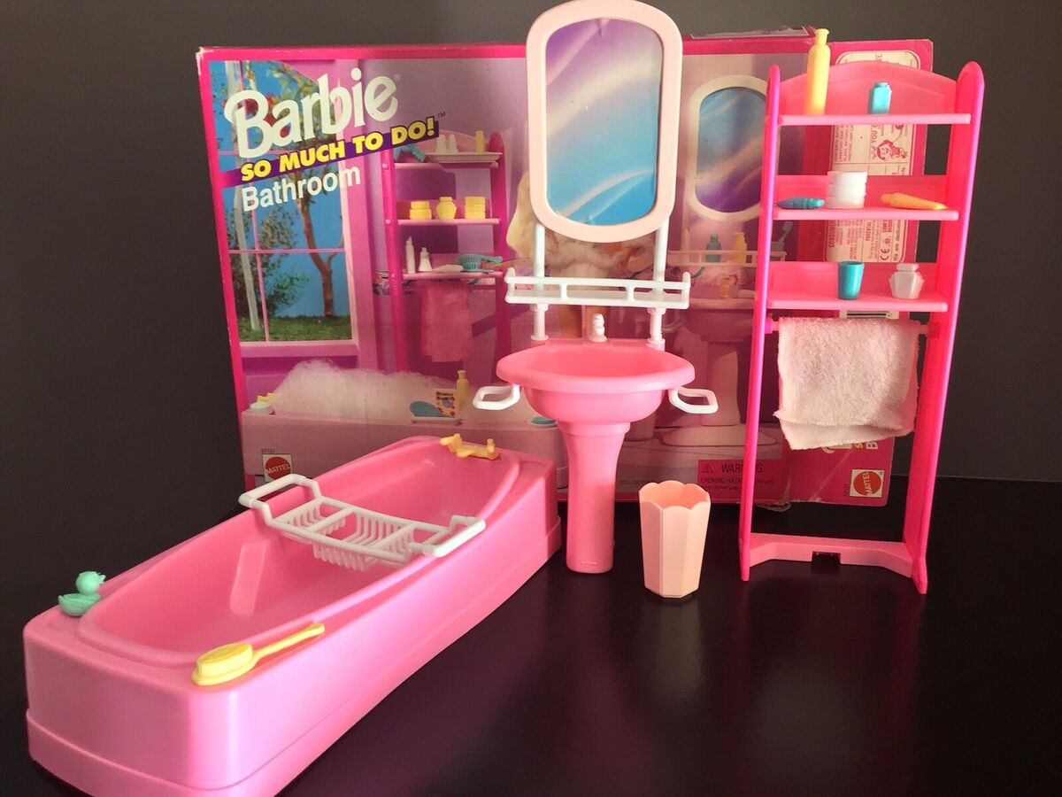 Vintage 1995 Barbie So Much To Do Badezimmer Spielset Arco 67151 Mit Box in Barbie Badezimmer