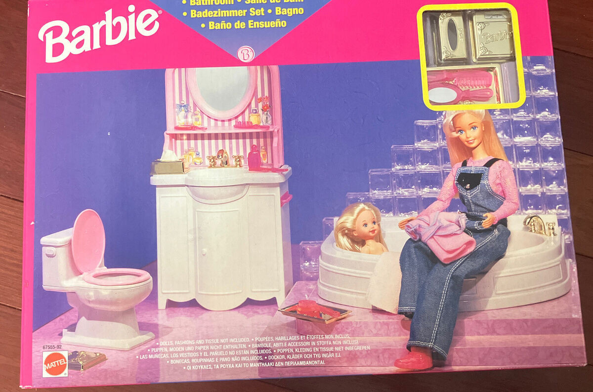 Vintage Barbie Badezimmer Spielset Mattel 67555-92 Selten Neu Versiegelt intended for Barbie Badezimmer