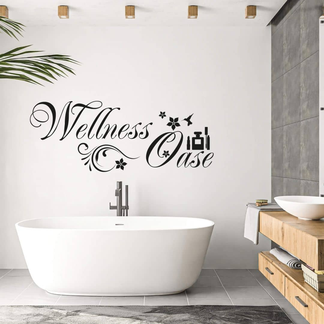 Wandtattoo Wellness Oase 1 within Wandtattoo Badezimmer