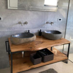 Waschtisch Aus Massivholz Mit Baumkante Schwebend Filigran for Badezimmer Holz Waschtisch