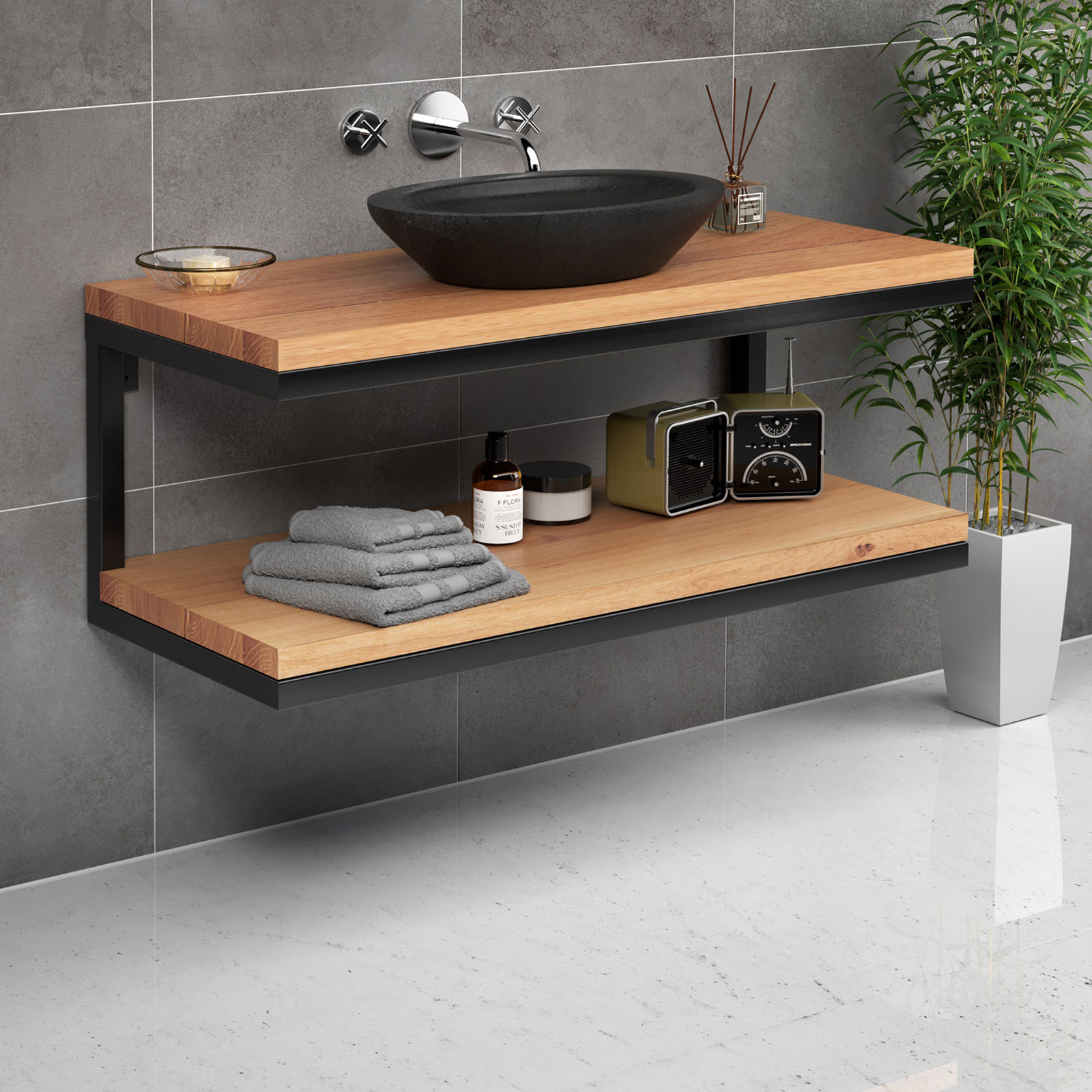 Waschtisch Mit Naturkante Aus Massivholz Schwebend Massiv pertaining to Badezimmer Holz Waschtisch