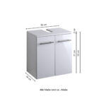 Waschtischunterschrank Small 50Cm – Hochglänzend Lila – Modern In Badezimmer Unterschrank 50 Cm Breit