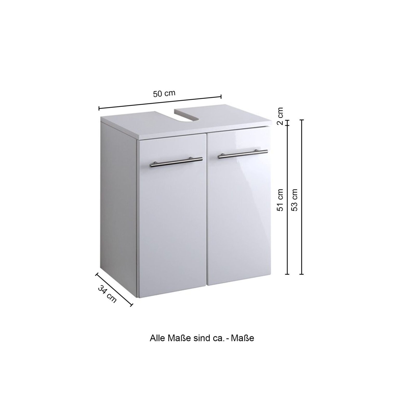 Waschtischunterschrank Small 50Cm - Hochglänzend Lila - Modern in Badezimmer Unterschrank 50 Cm Breit