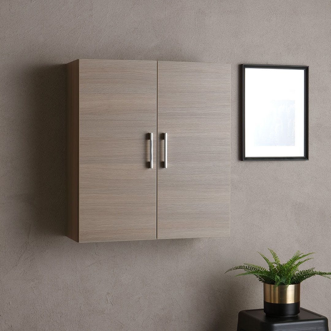 Zweitüriger Hängeschrank In Holzoptik Natureiche Und Regalboden| Rimini inside Wandschrank Badezimmer